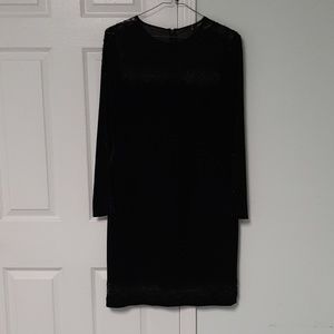 Elie Tahari black dress with lace inset and sleeve
